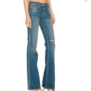New AMO Kick Dive Bar Destroyed Flair Jeans 27 MSRP $260